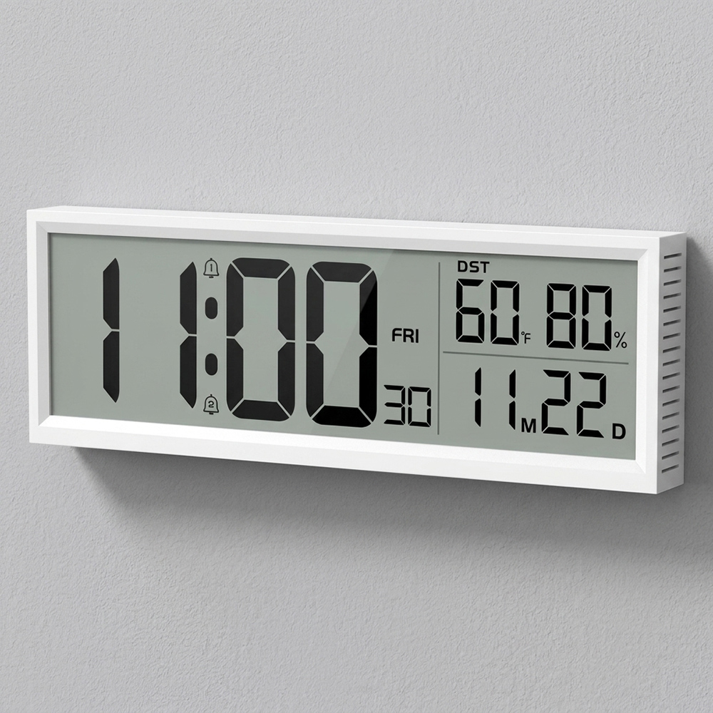 Weather Station Indoor - Digital Alarm Clock with Temp Humidity