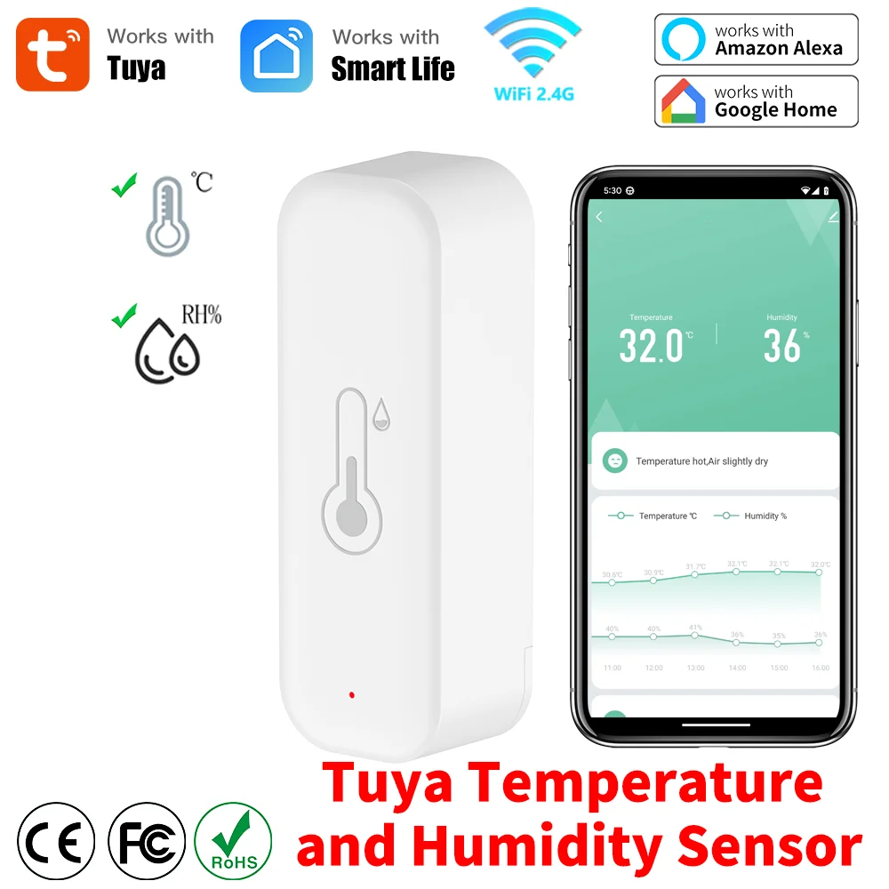 Tuya WiFi Temperature and Humi - Weather Station Indoor ulasan dan harga