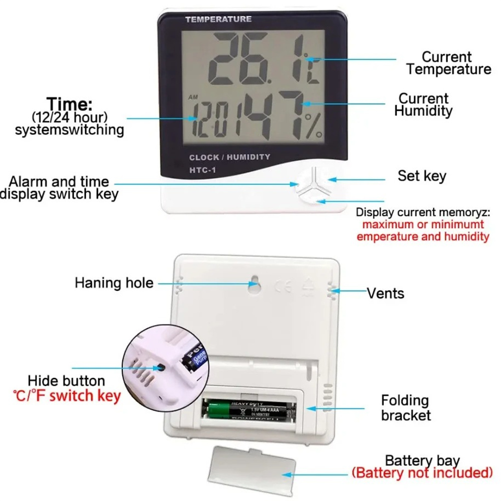 Multifunction LED Digital Ther - Weather Station Indoor ulasan dan harga